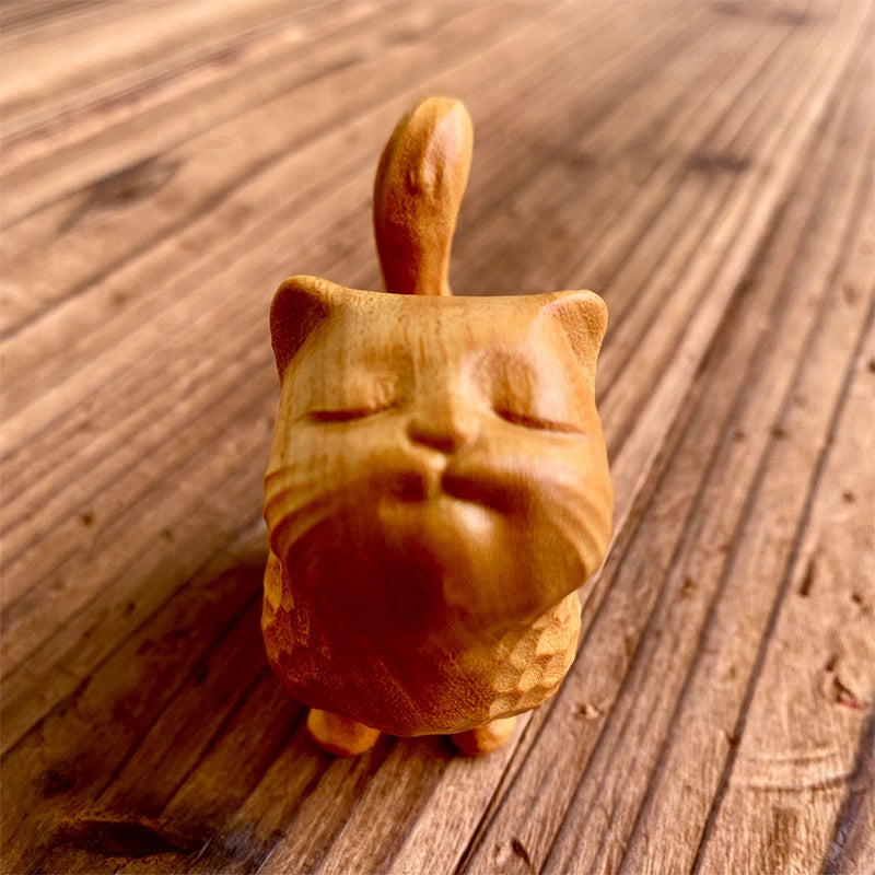 WhittleWhiskers - Ręcznie rzeźbione figurki kotów z drewna