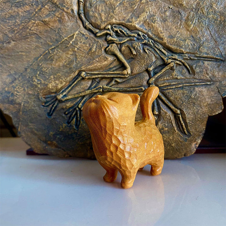 WhittleWhiskers - Ręcznie rzeźbione figurki kotów z drewna