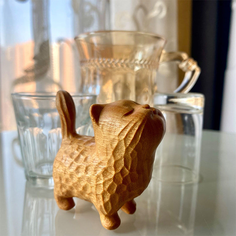 WhittleWhiskers - Ręcznie rzeźbione figurki kotów z drewna