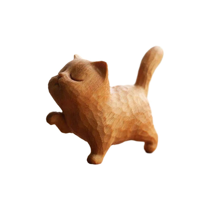 WhittleWhiskers - Ręcznie rzeźbione figurki kotów z drewna
