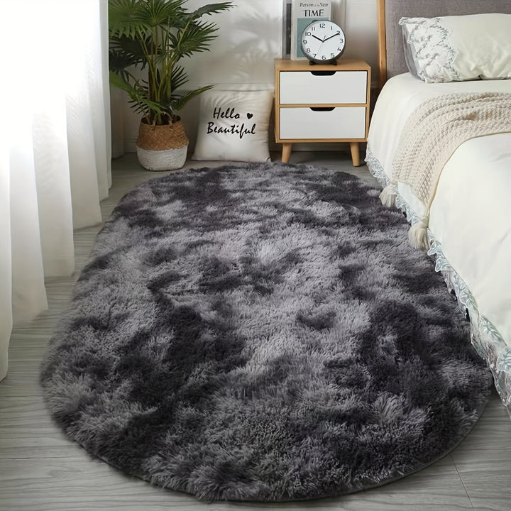 Owalny Dywan Pluszowy – Miękki i stylowy dywan do sypialni i dekoracji salonu