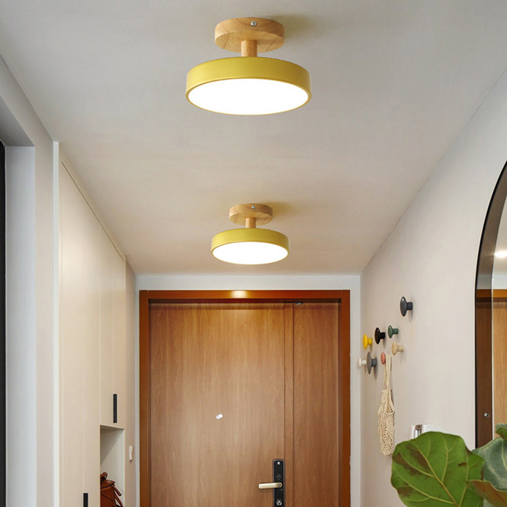 Nowoczesna Lampa Sufitowa LED z Drewna