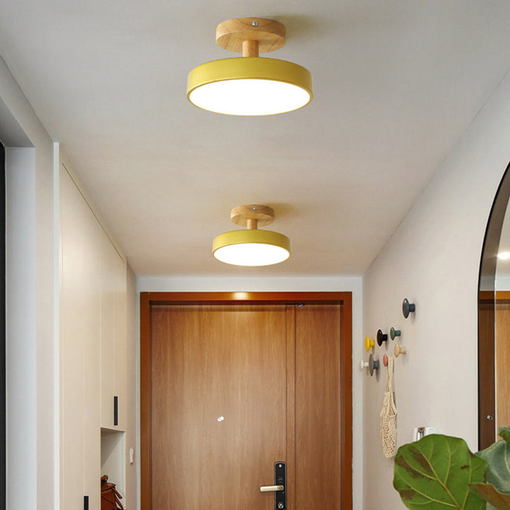 Nowoczesna Lampa Sufitowa LED z Drewna