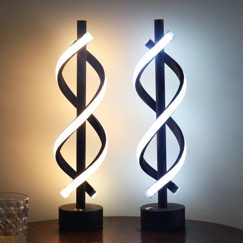 Nordycka podwójna spiralna lampa LED – nowoczesny design z żelaza