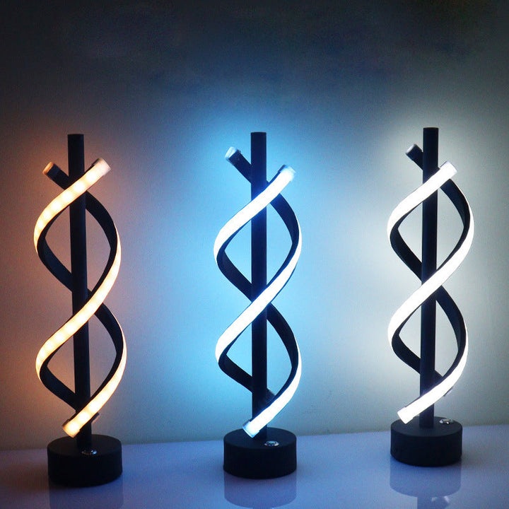 Nordycka podwójna spiralna lampa LED – nowoczesny design z żelaza