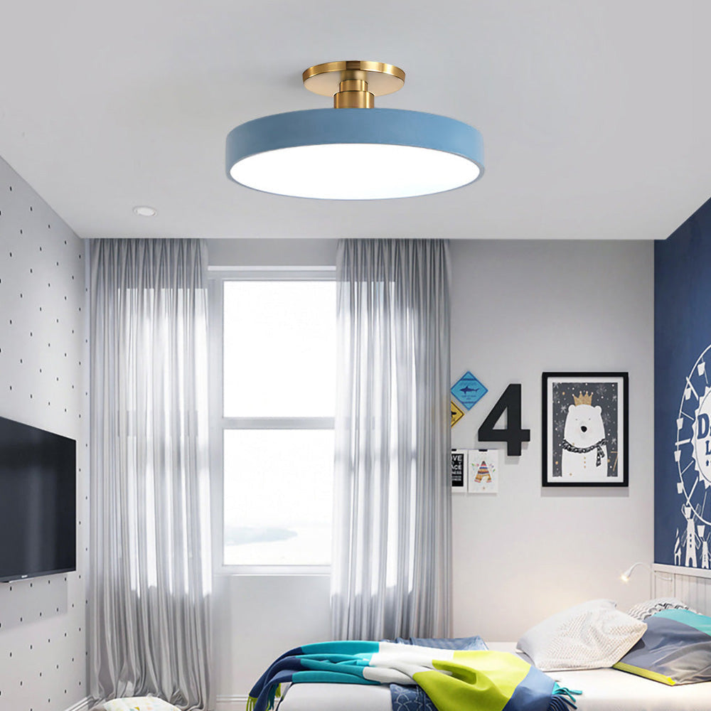 Lampa sufitowa Flush Round | Nowoczesna armatura LED | Miękkie światło | Metal i akryl