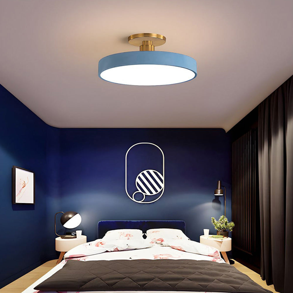 Lampa sufitowa Flush Round | Nowoczesna armatura LED | Miękkie światło | Metal i akryl