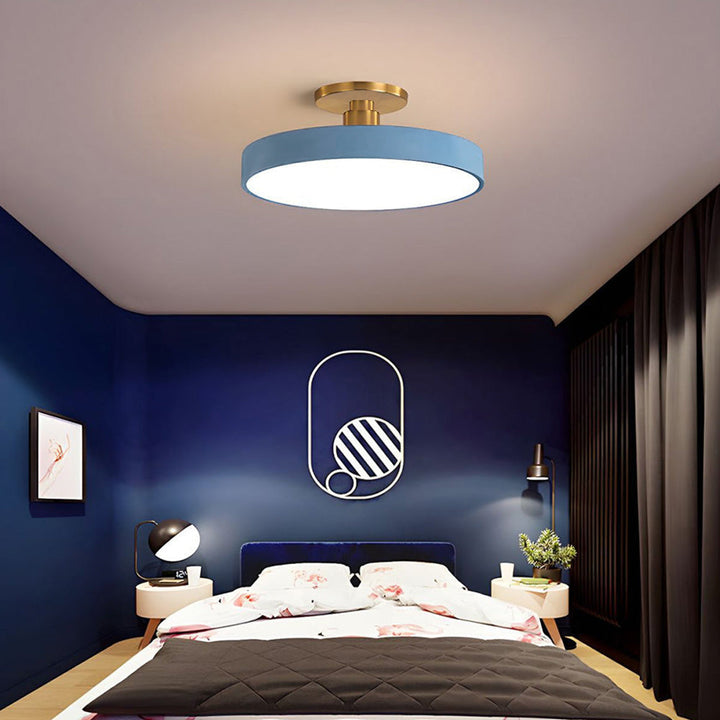 Lampa sufitowa Flush Round | Nowoczesna armatura LED | Miękkie światło | Metal i akryl