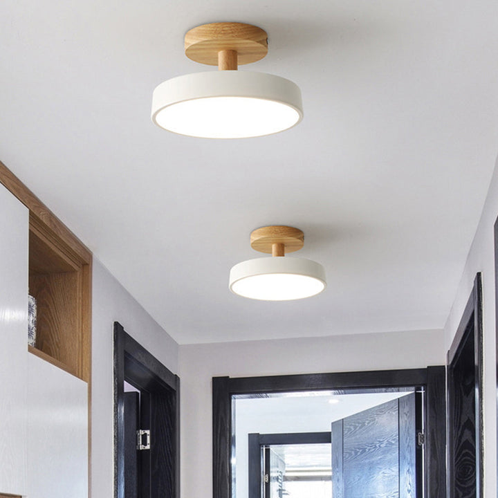 Nowoczesna Lampa Sufitowa LED z Drewna