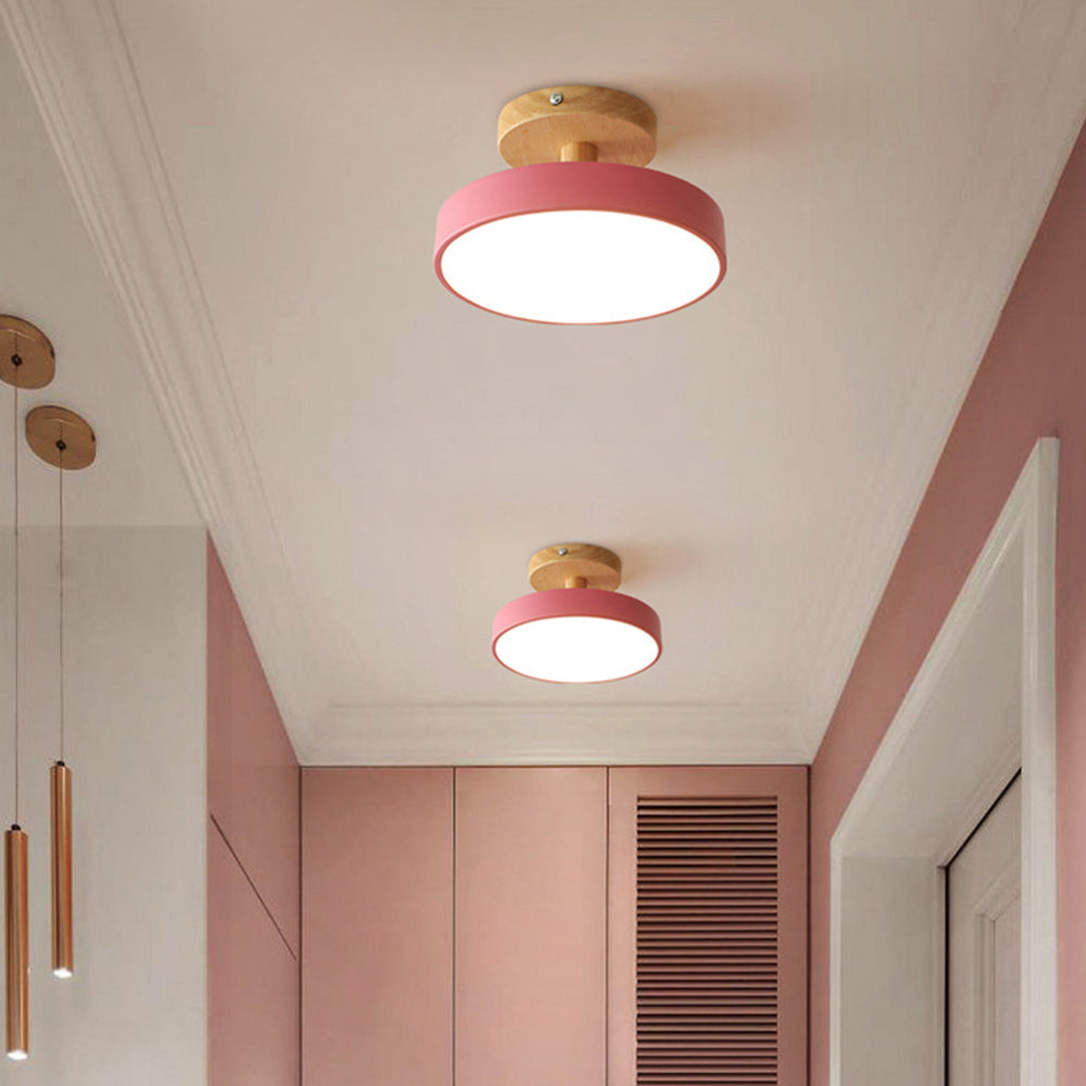 Nowoczesna Lampa Sufitowa LED z Drewna