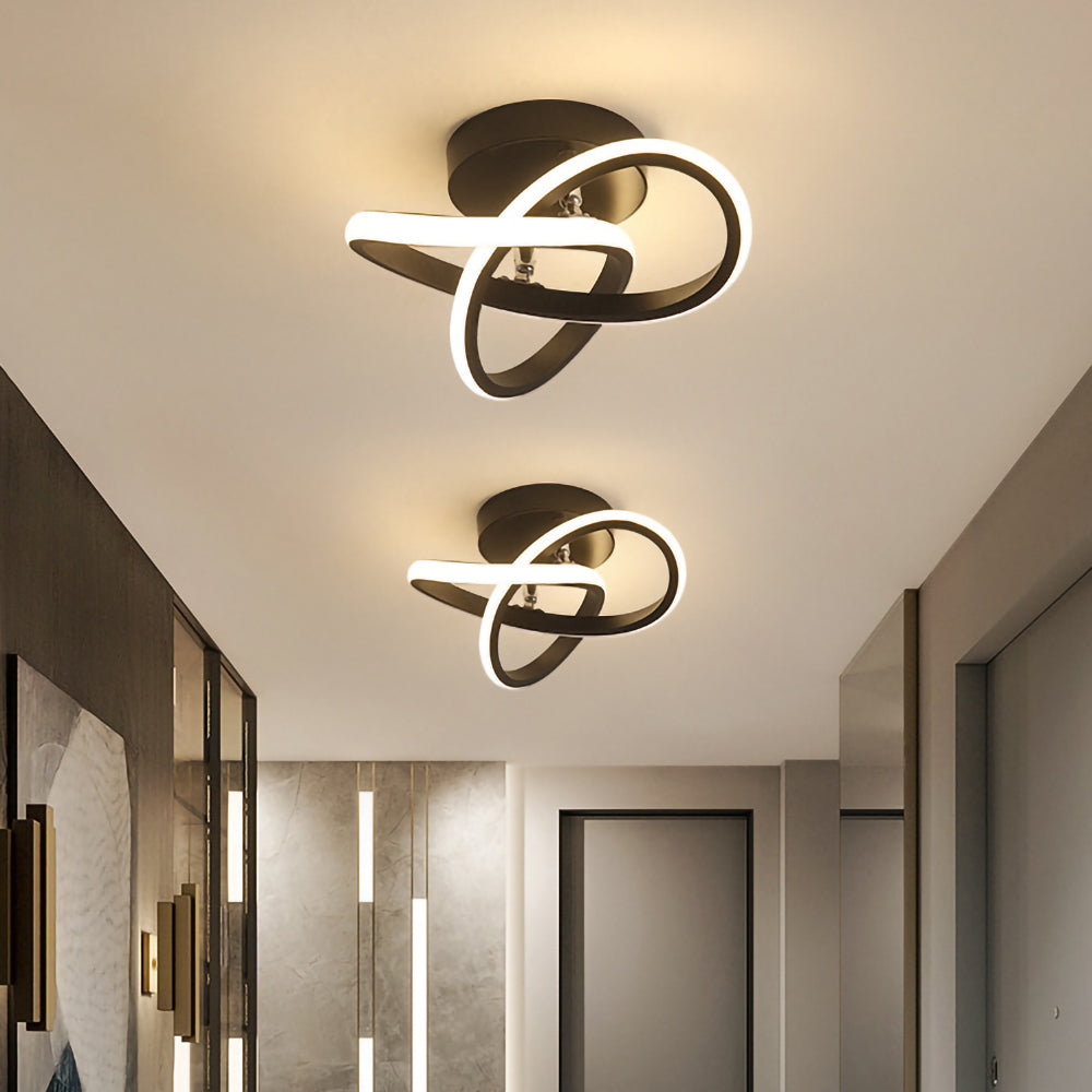 Lampa sufitowa z LED Czarna metalowa rama