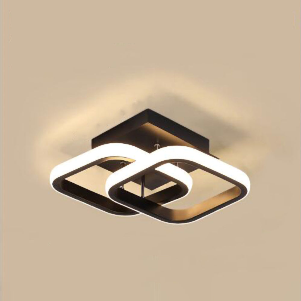 Lampa sufitowa z LED Czarna metalowa rama