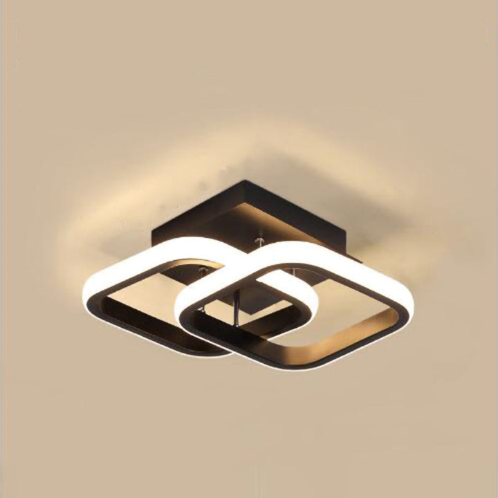Lampa sufitowa z LED Czarna metalowa rama