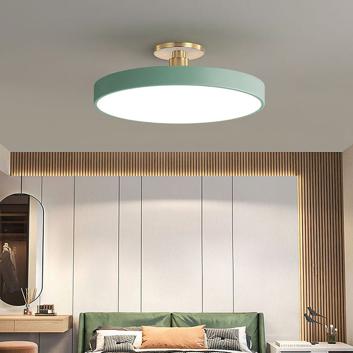 Lampa sufitowa Flush Round | Nowoczesna armatura LED | Miękkie światło | Metal i akryl