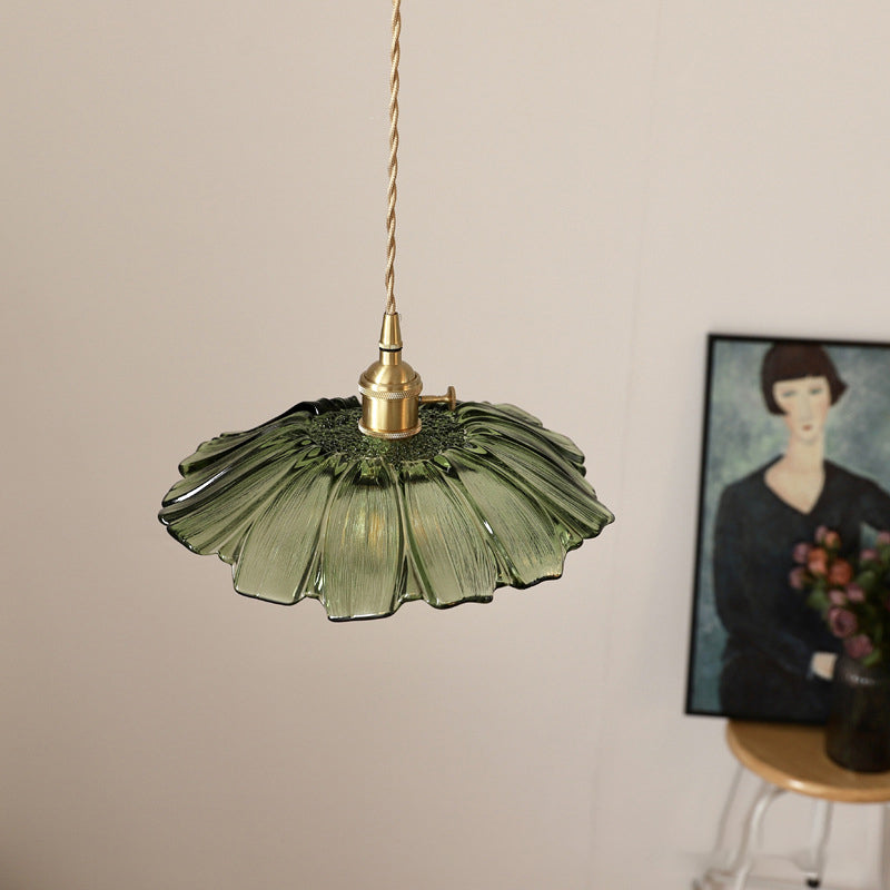 Wintage Kwiatowa Lampa Wisząca ze Szkła | Retro Elegancja | Ciepłe Światło | Regulowana Wisząca | Brick by Brick