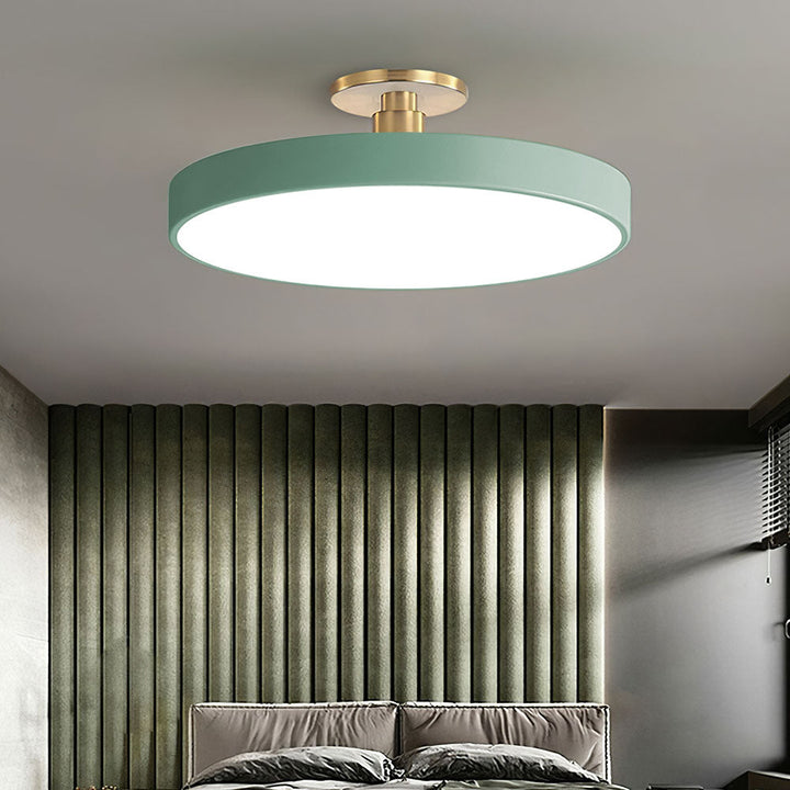 Lampa sufitowa Flush Round | Nowoczesna armatura LED | Miękkie światło | Metal i akryl
