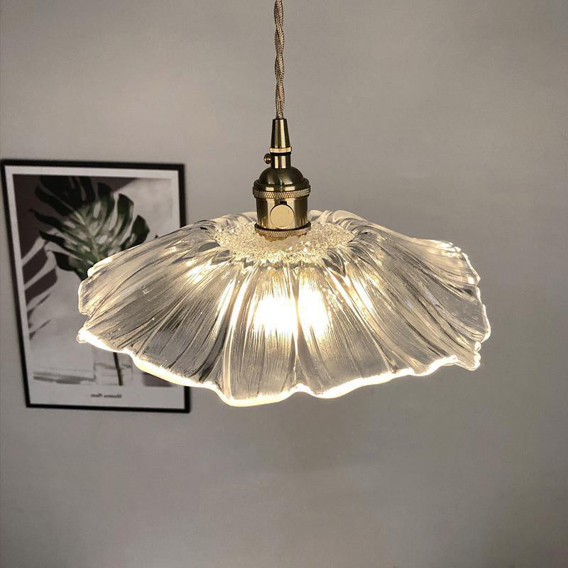 Wintage Kwiatowa Lampa Wisząca ze Szkła | Retro Elegancja | Ciepłe Światło | Regulowana Wisząca | Brick by Brick