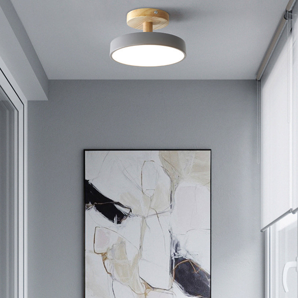 Nowoczesna Lampa Sufitowa LED z Drewna