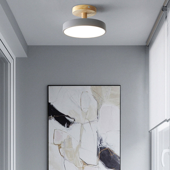 Nowoczesna Lampa Sufitowa LED z Drewna