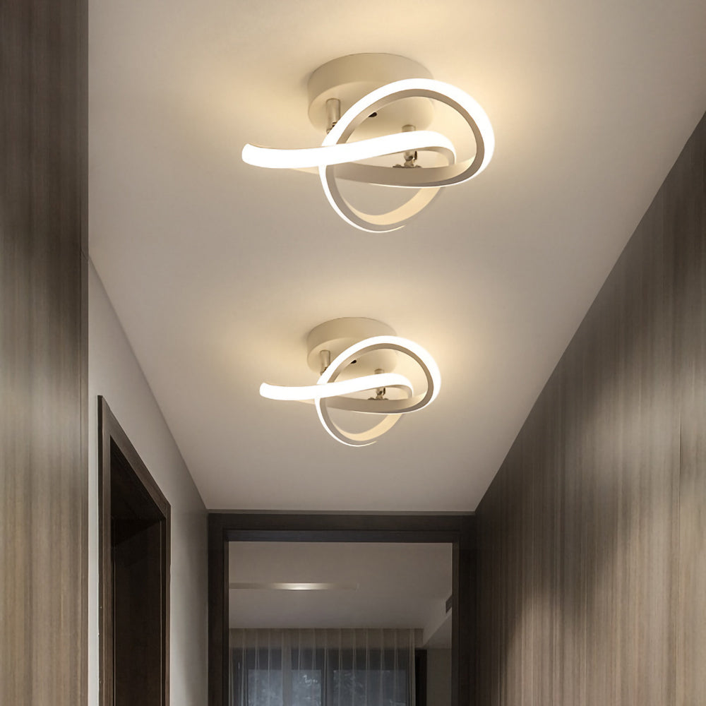 Lampa sufitowa z LED Czarna metalowa rama