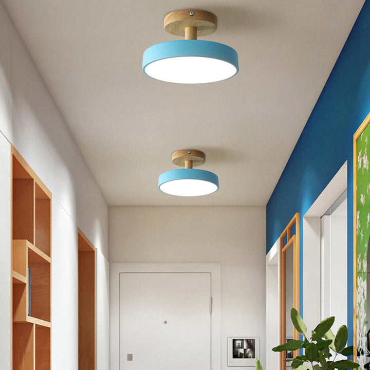 Nowoczesna Lampa Sufitowa LED z Drewna