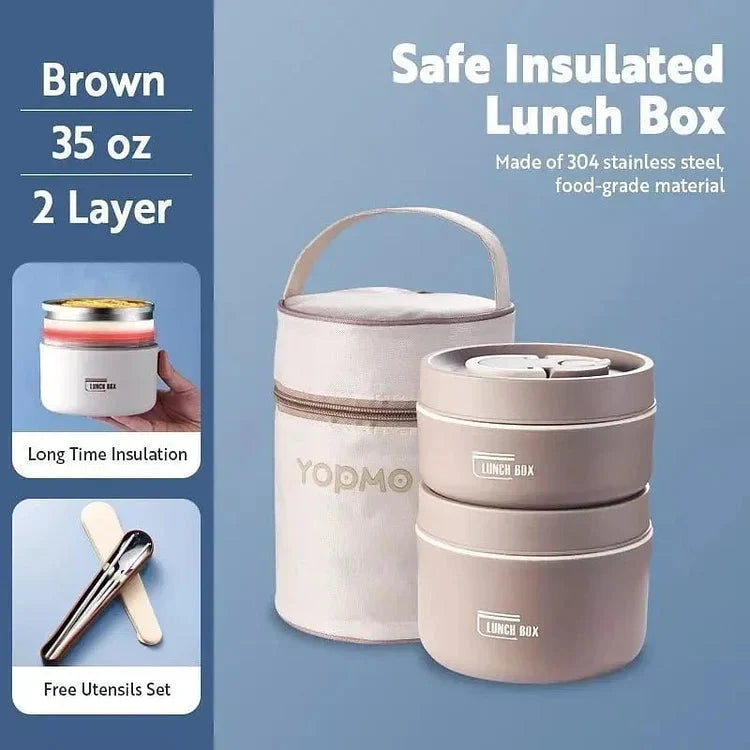 Izolowana Pojemnik na Lunch Wiele Przegródek BPA-free Plastik Stal Nierdzewna