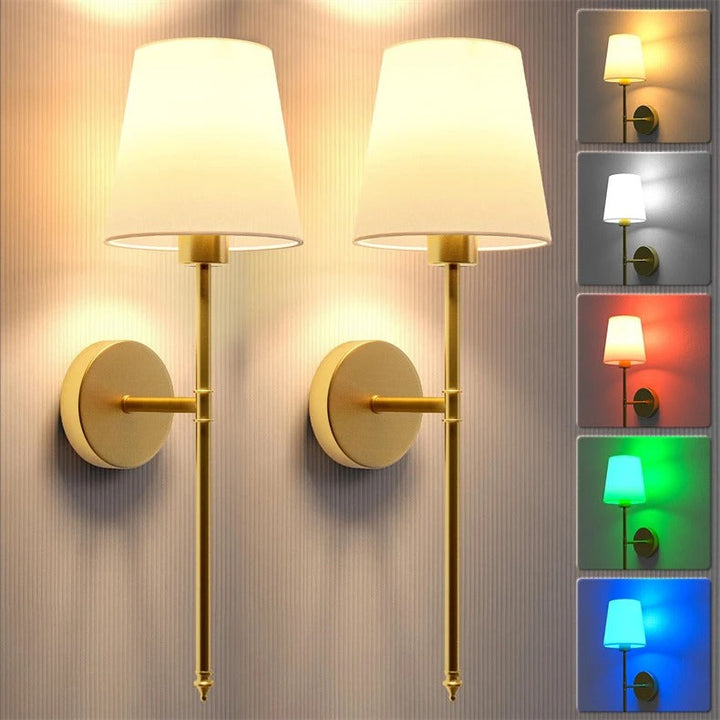 2 Bezprzewodowe Lampy Ścienne - Lampka Ścienna na Baterie