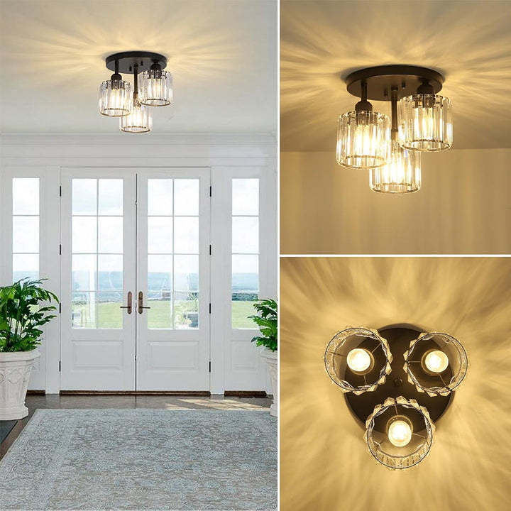 Elegancka Nowoczesna Kryształowa Lampa Sufitowa