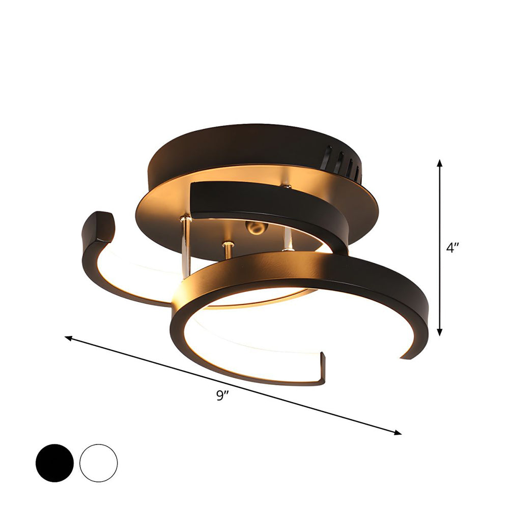 Lampa sufitowa z LED Czarna metalowa rama