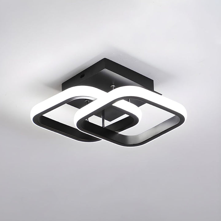 Lampa sufitowa z LED Czarna metalowa rama