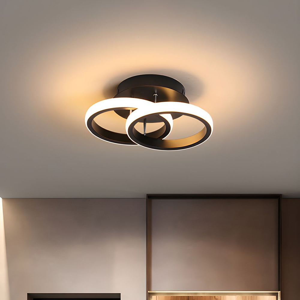Lampa sufitowa z LED Czarna metalowa rama