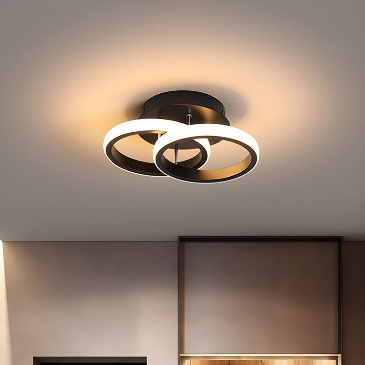 Lampa sufitowa z LED Czarna metalowa rama