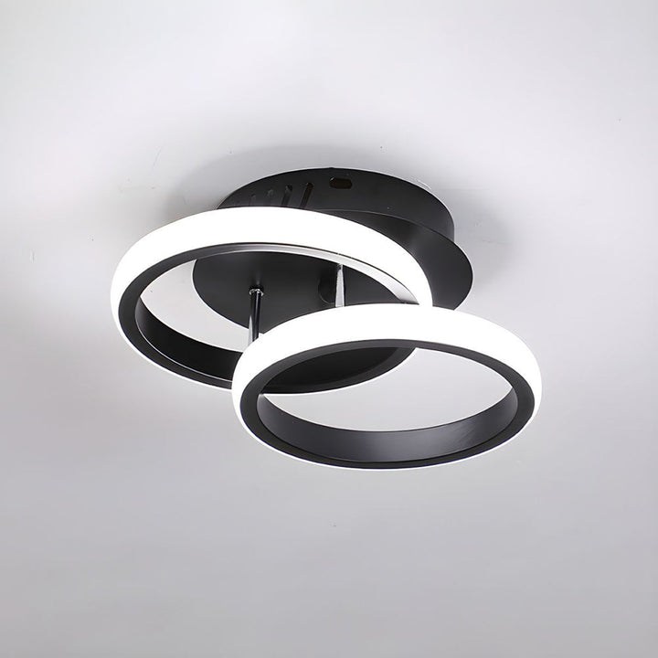 Lampa sufitowa z LED Czarna metalowa rama