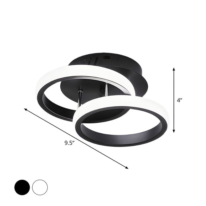 Lampa sufitowa z LED Czarna metalowa rama
