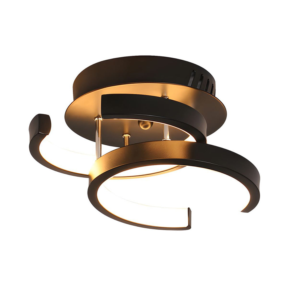 Lampa sufitowa z LED Czarna metalowa rama