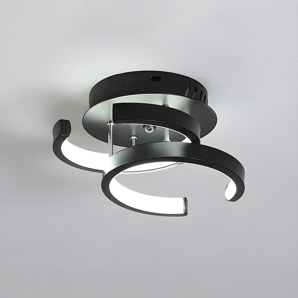Lampa sufitowa z LED Czarna metalowa rama