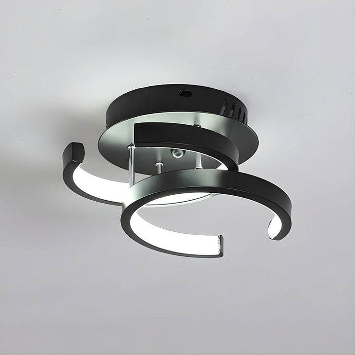 Lampa sufitowa z LED Czarna metalowa rama