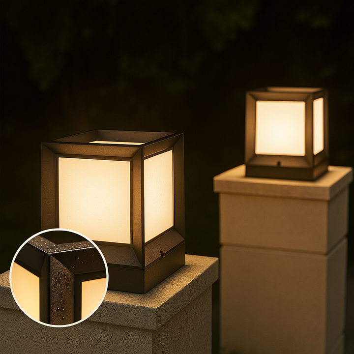 Nowoczesna czarna lampa ogrodowa