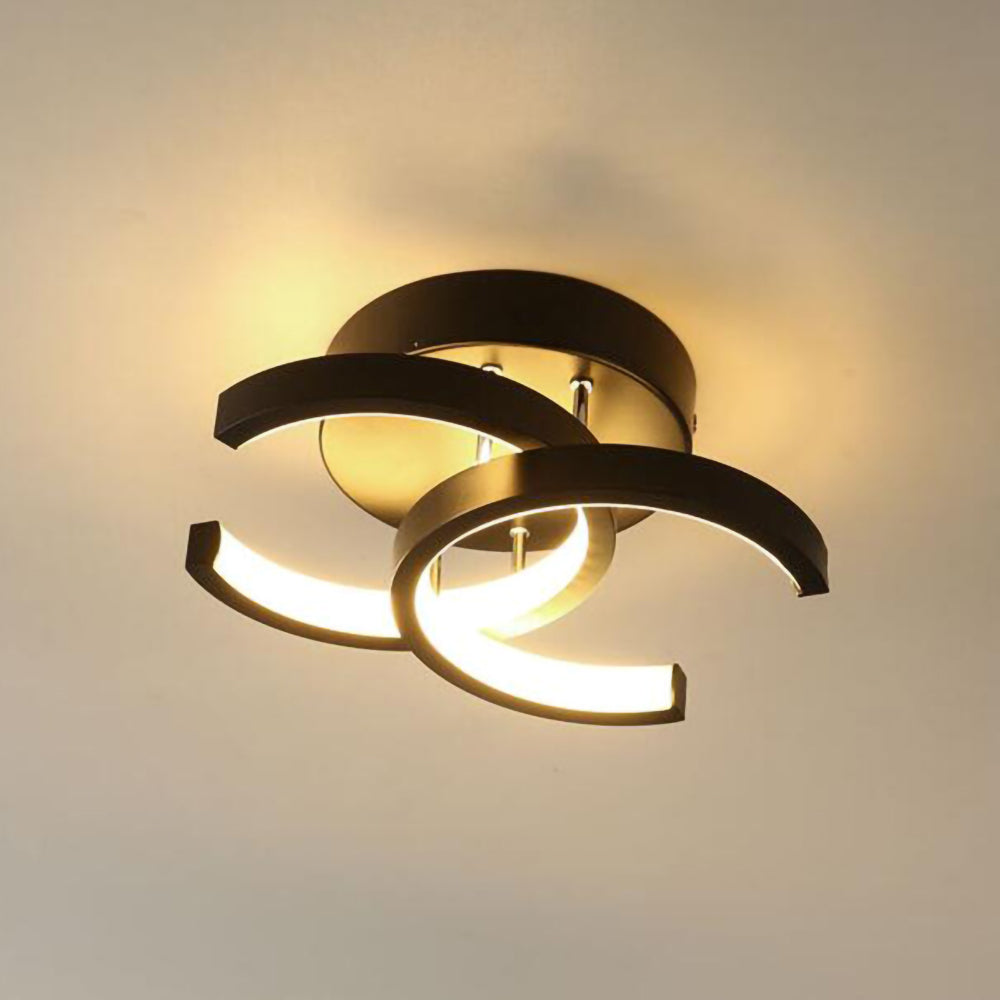 Lampa sufitowa z LED Czarna metalowa rama