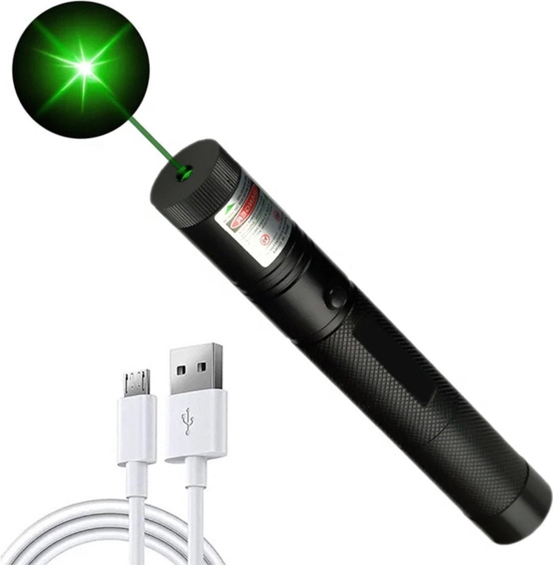 Ładowalny wskaźnik laserowy zielony USB metalowy długopis