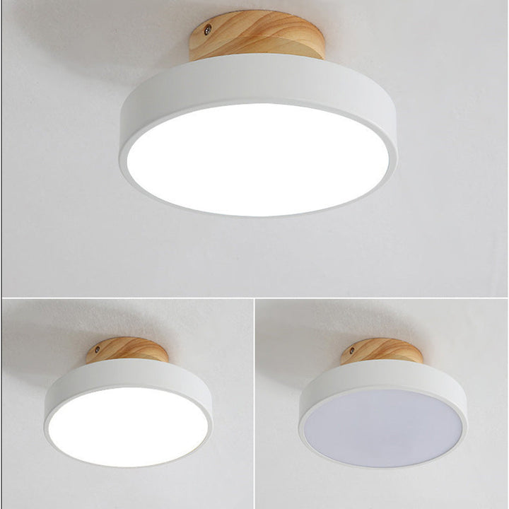 Lampa sufitowa LED z drewna