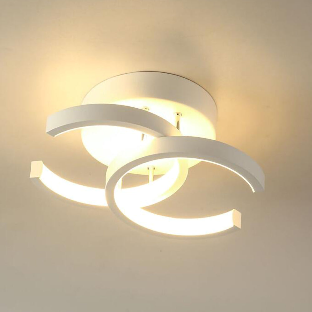 Lampa sufitowa z LED Czarna metalowa rama