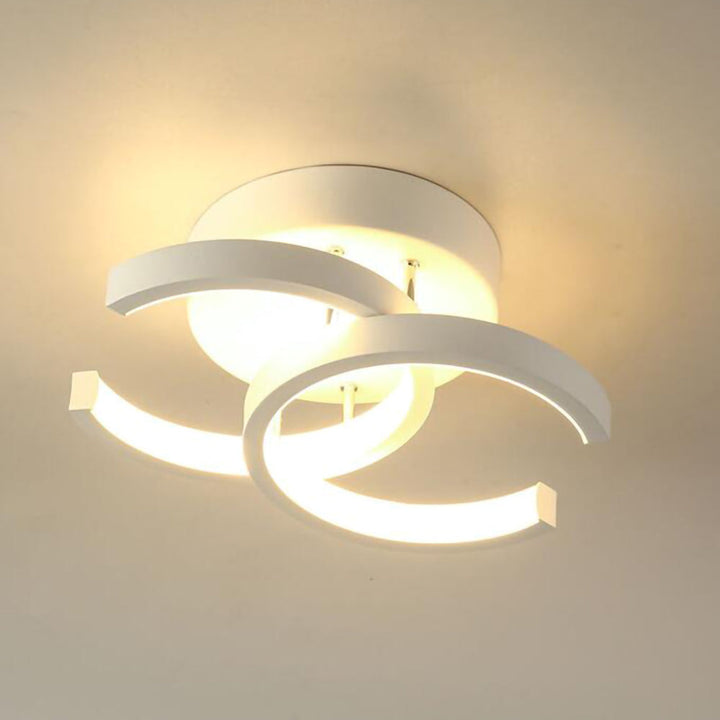 Lampa sufitowa z LED Czarna metalowa rama