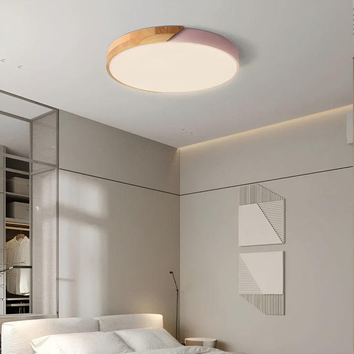 Lampa sufitowa LED z drewna – Skandynawski design | Ciepłe światło do salonu