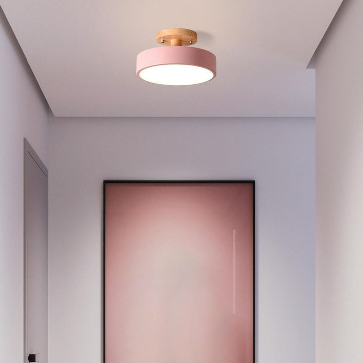 Nowoczesna Lampa Sufitowa LED z Drewna