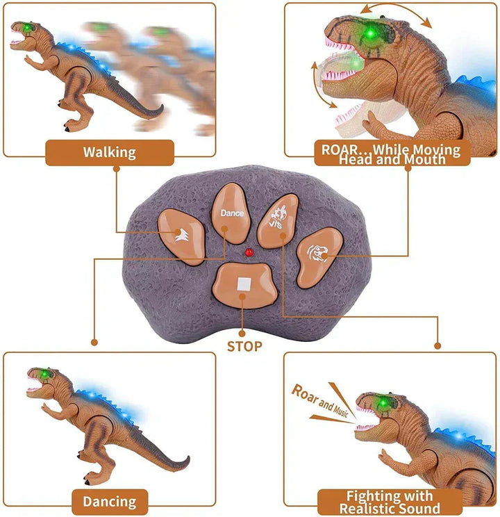 Zdalnie Sterowany T-Rex Dinozaur z Lampą LED