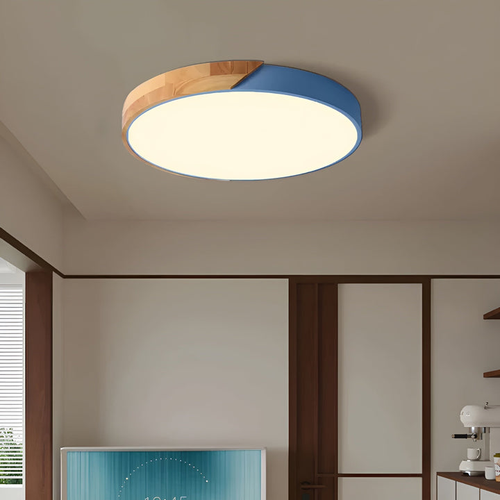 Lampa sufitowa LED z drewna – Skandynawski design | Ciepłe światło do salonu
