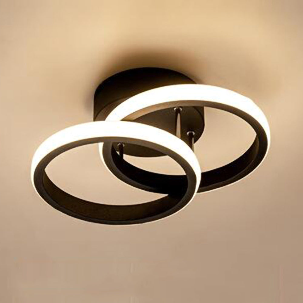 Lampa sufitowa z LED Czarna metalowa rama