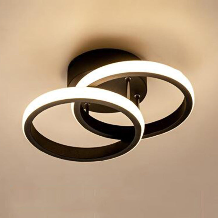 Lampa sufitowa z LED Czarna metalowa rama