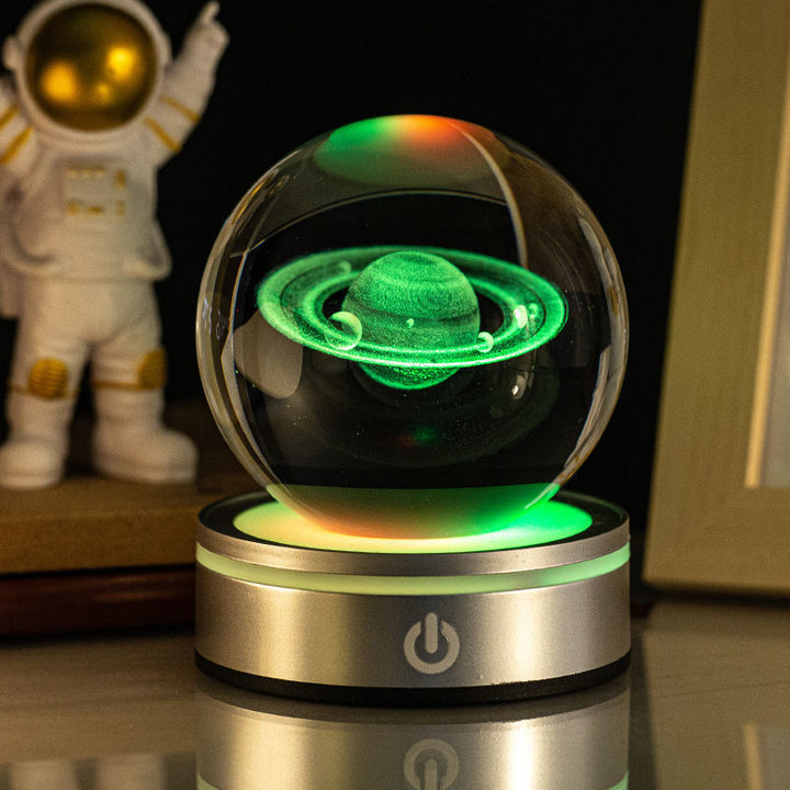 Lampka nocna kryształowa kula 3D z grawerem wewnątrz